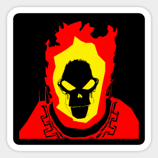 skull in hell fire Sticker